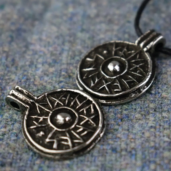 Pewter Necklace - Good Luck Shield Replica Viking Age Pendant