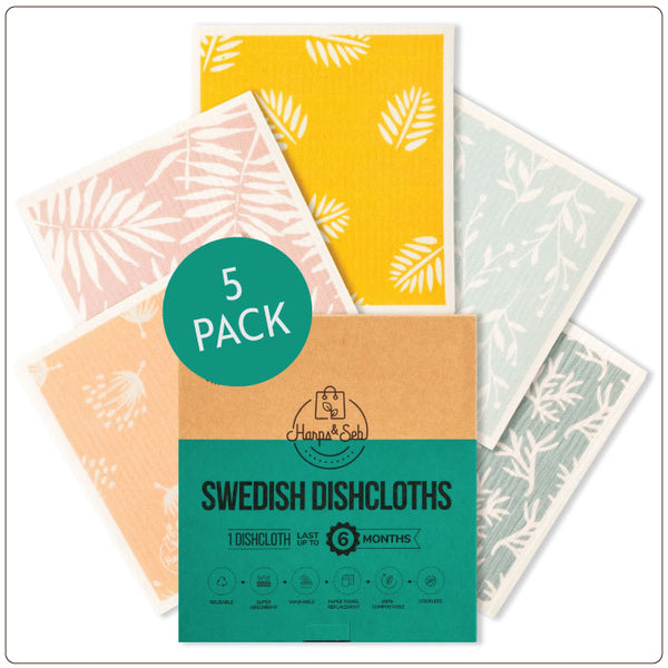 Swedish Dishcloth - Leafy Vines - Set of 5