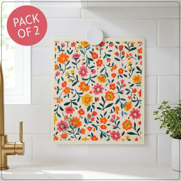 Swedish Dishcloth - Sunshine Bouquet - Package of 2