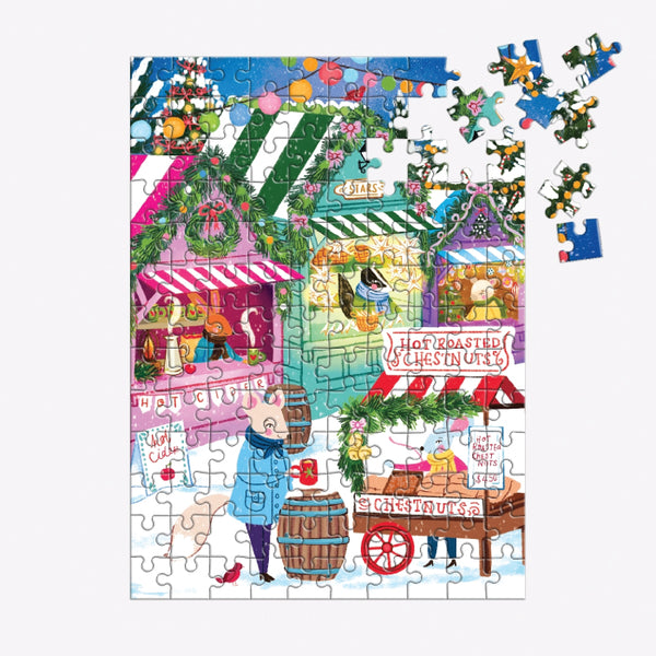 Jigsaw Puzzle Ornament - Holiday Market - 130 Pieces