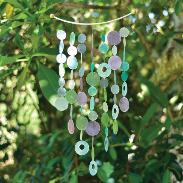 Capiz Shell Windchime - Inverted Arch Wisteria (Fair Trade)