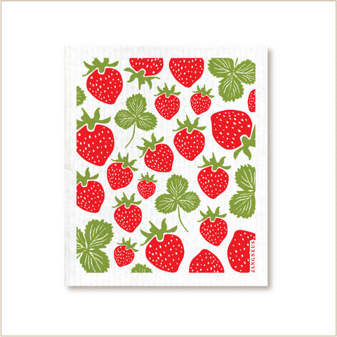 Swedish Dish Cloth - Strawberries