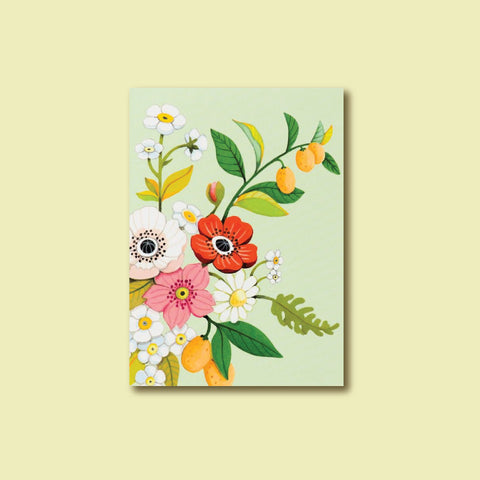 Joojoo Paper Green Floral Notepad