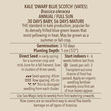 Seeds - Kale, Dwarf Blue Scotch (Vates) Bulk Pack (SGH)
