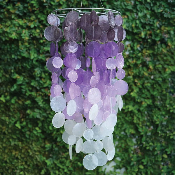 Capiz Shell Chandelier/Windchime - Lavender Sienna (Fair Trade)