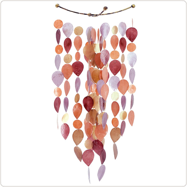 Capiz Shell Windchime - Leaf - Autumn (Fair Trade)