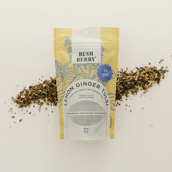 Bush Berry Tea - Organic Lemon Ginger Tulsi Loose Leaf Tea