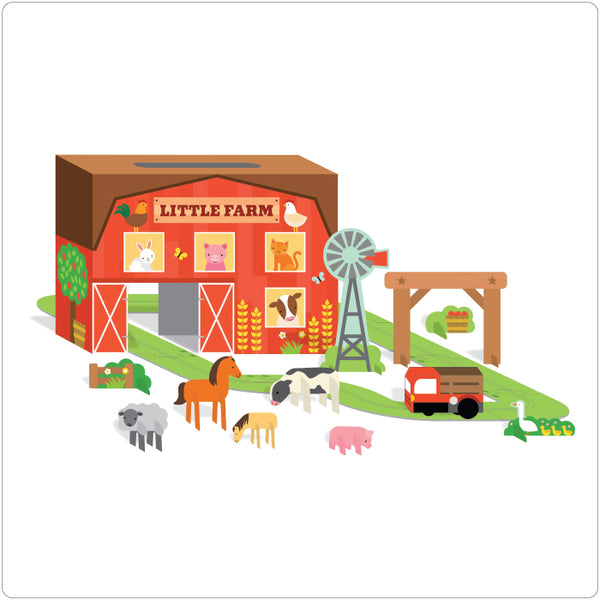 Little Farm Wind Up + Go Playset