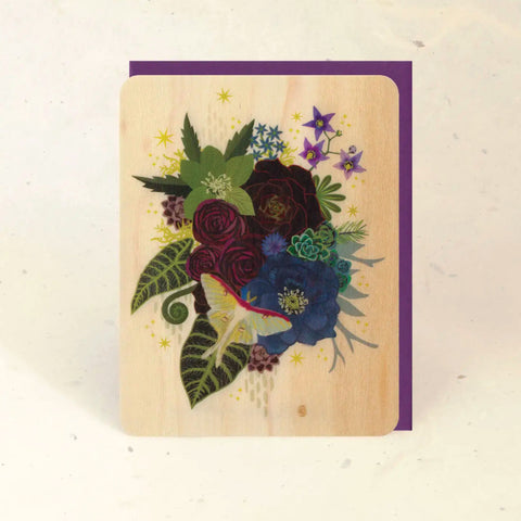 Wood Greeting Card - Luna Bouquet