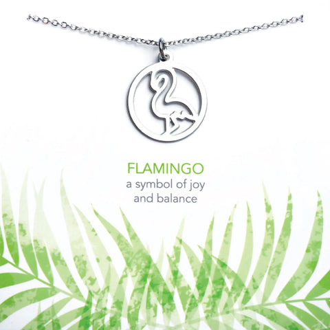 Melisa Lew Designs Necklace - Flamingo Motif - Stainless Steel