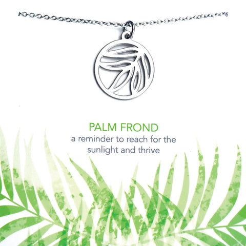 Melisa Lew Designs Necklace - Palm Frond Motif - Stainless Steel