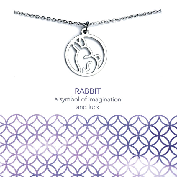 Melisa Lew Designs Necklace - Rabbit Motif - Stainless Steel