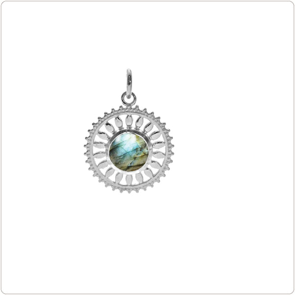 Sterling Silver Necklace - Mandala with Labradorite