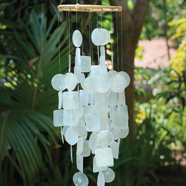 Capiz Shell Windchime - Medium - White (Fair Trade)