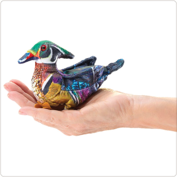 Puppet - Folkmanis® Mini Wood Duck (Finger Puppet)