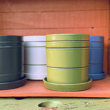 Ceramic Pot - Earthy Modern Striped 15 cm