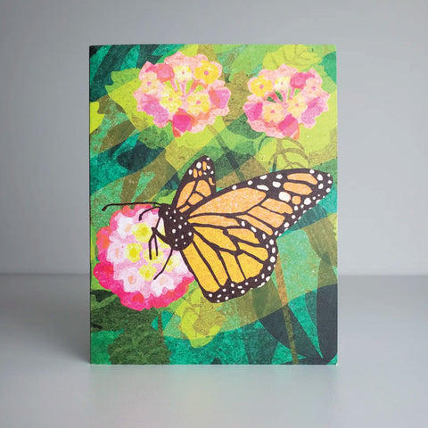 Studio Sardine Blank Greeting Card - Monarch Butterflies On Lantana