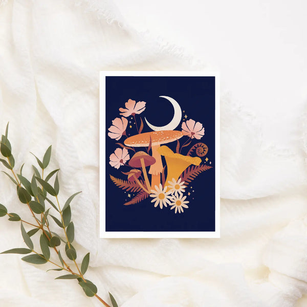 Kourtni Gunn Note Card - Mushroom Moon Greeting Card