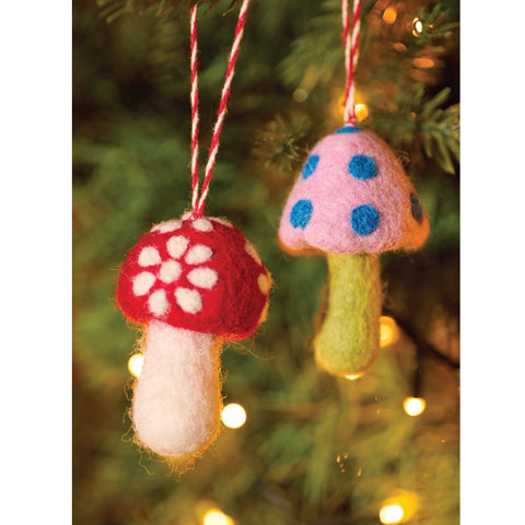 Ornament - Fair Trade Wool Felt Mushroom