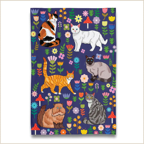 Tea Towel - Cotton - Spring Kitty Cats