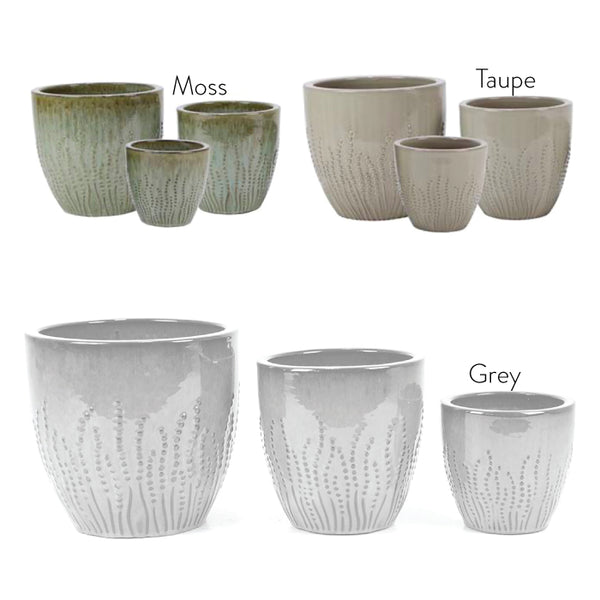 Evergarden Ceramic Pot - Nagoya Round - Choose Colour and Size