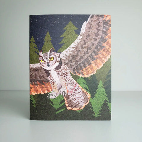 Studio Sardine Blank Greeting Card - Great Horned Owl