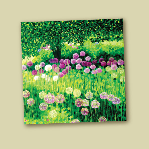 Susan Entwistle Greeting Card - Purple Alliums