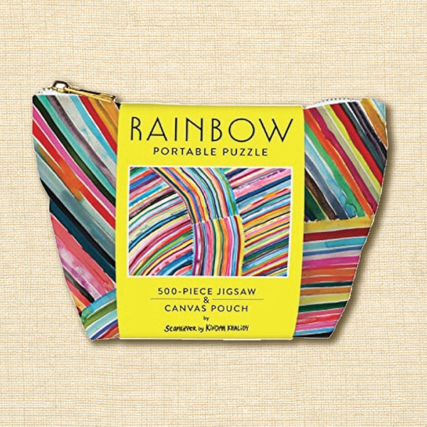 Rainbow Portable Puzzle: 500-Piece Jigsaw & Canvas Pouch