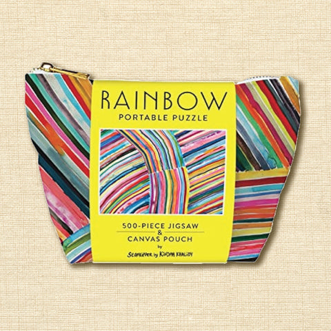 Rainbow Portable Puzzle: 500-Piece Jigsaw & Canvas Pouch