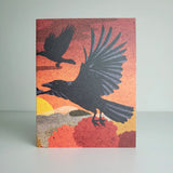 Studio Sardine Blank Greeting Card - Sunset Ravens