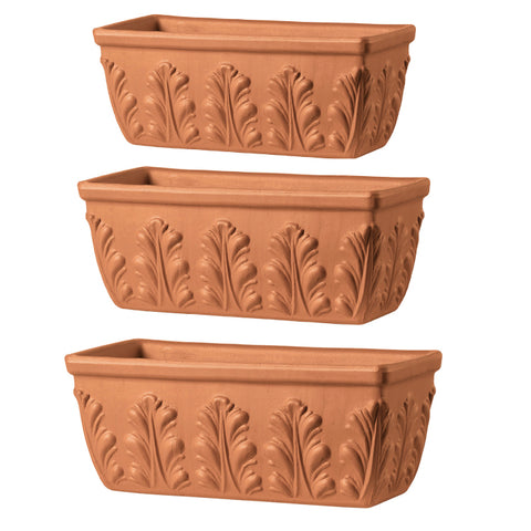 Roman Window Box Terracotta Clay Planter