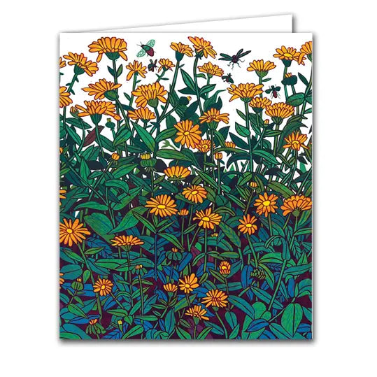 Silver Birch Art Card - Calendula