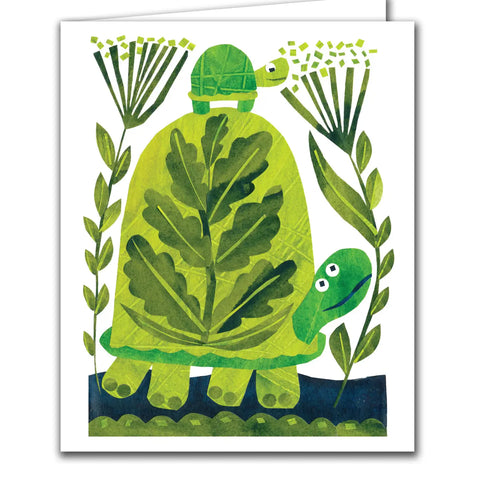 Silver Birch Art Card - Folk Tortoise