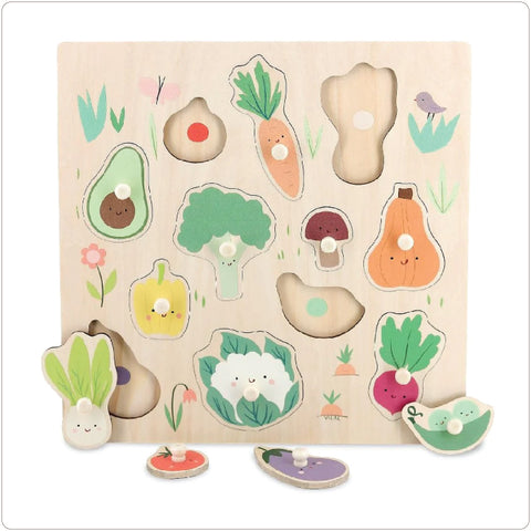 Wood Peg Puzzle - Vegetables