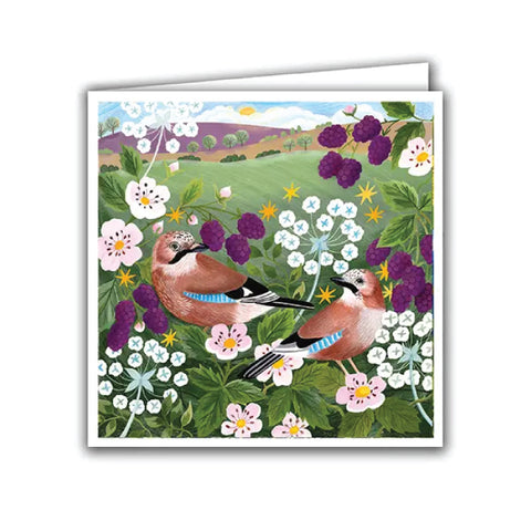 Silver Birch Art Card - Pair of Jays