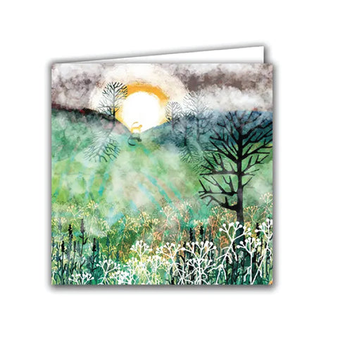 Silver Birch Art Card - Cat Coming Home