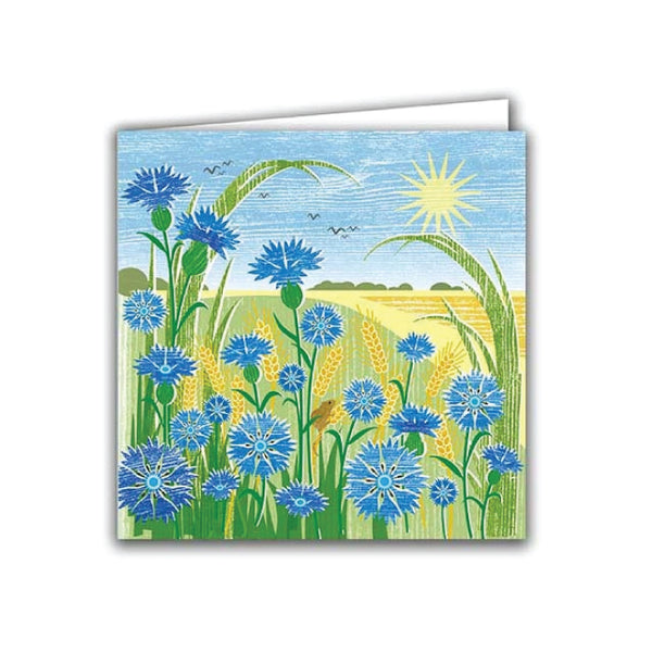 Silver Birch Art Card - Cornflowers