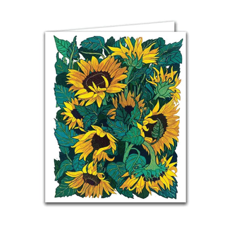 Silver Birch Art Card - Sunflowers