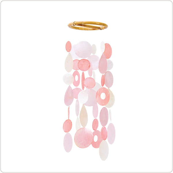 Capiz Shell Windchime - Small - Pretty in Pink (Fair Trade)