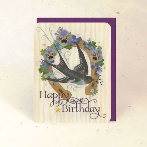 Wood Greeting Card - Birthday Swift