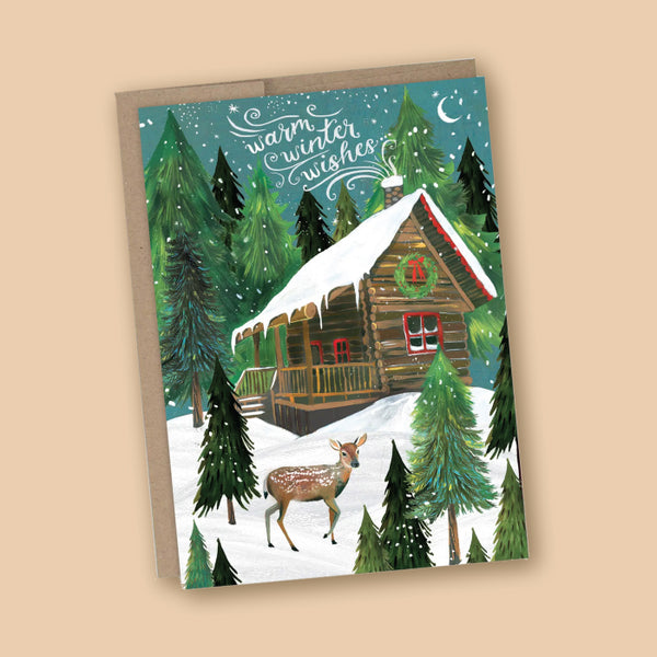 Katie Daisy Winter Cabin Holiday Card