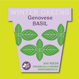 Winter Greens Seeds - Basil, Genovese