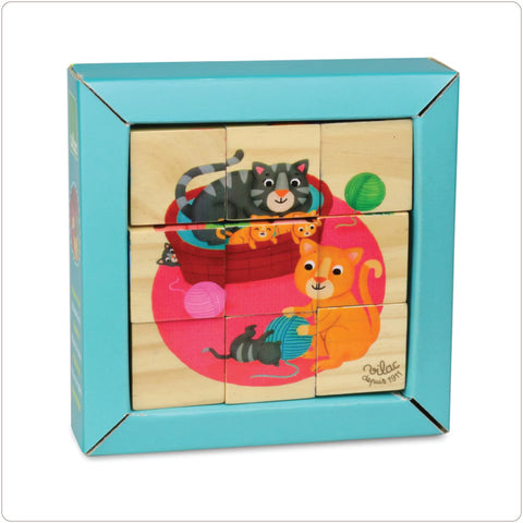 Wood Puzzle - Animal Families Wood Cubes