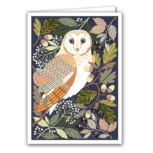 Silver Birch Art Card - Barn Owl