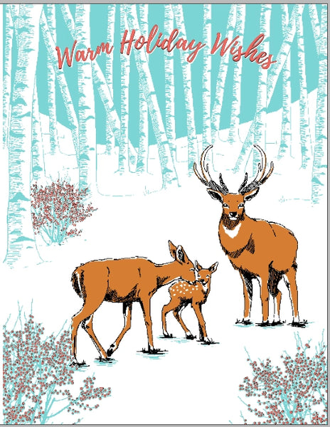 Porchlight Press Card - Holiday Winter Deer