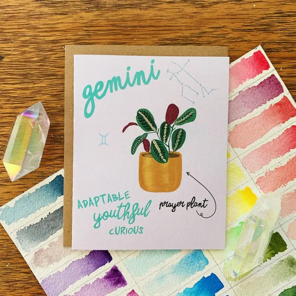 Gemini - Zodiac Houseplant - Greeting Card