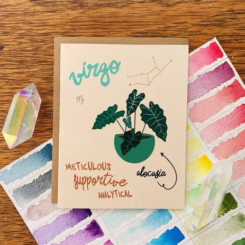 Virgo - Zodiac Houseplant - Greeting Card