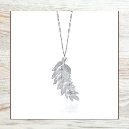 Amos Pewter Necklace - Olive Branch