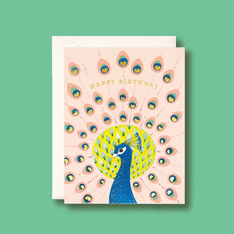 Joojoo Paper - Peacock Birthday Card