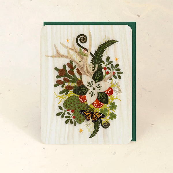 Wood Greeting Card - Cascadian Bouquet